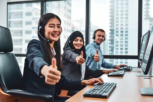 Happy Call Centre Staff